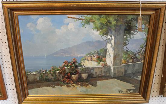 G. Maresca (Italian, late 19/early 20C), Bay of Naples, oil on canvas